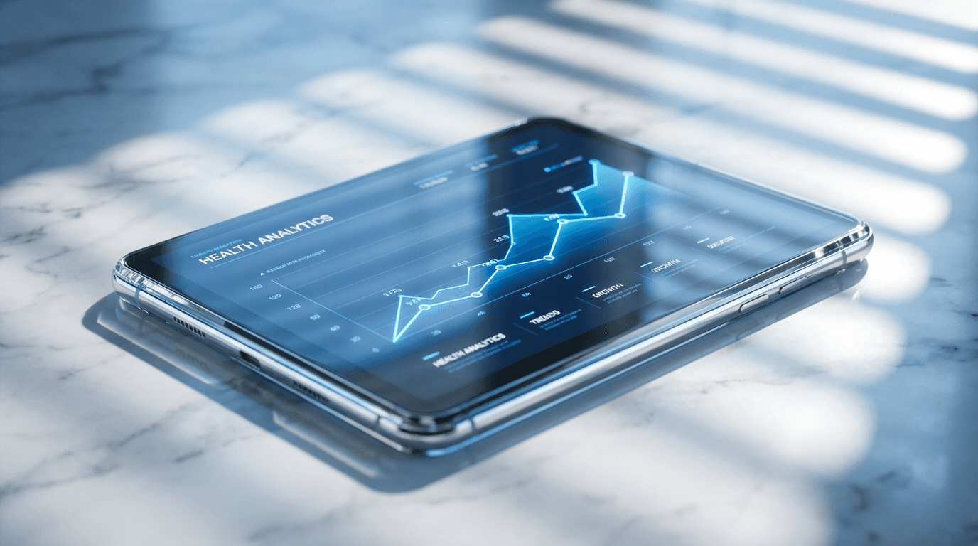 Growth metrics visualization showing practice improvement and revenue increase